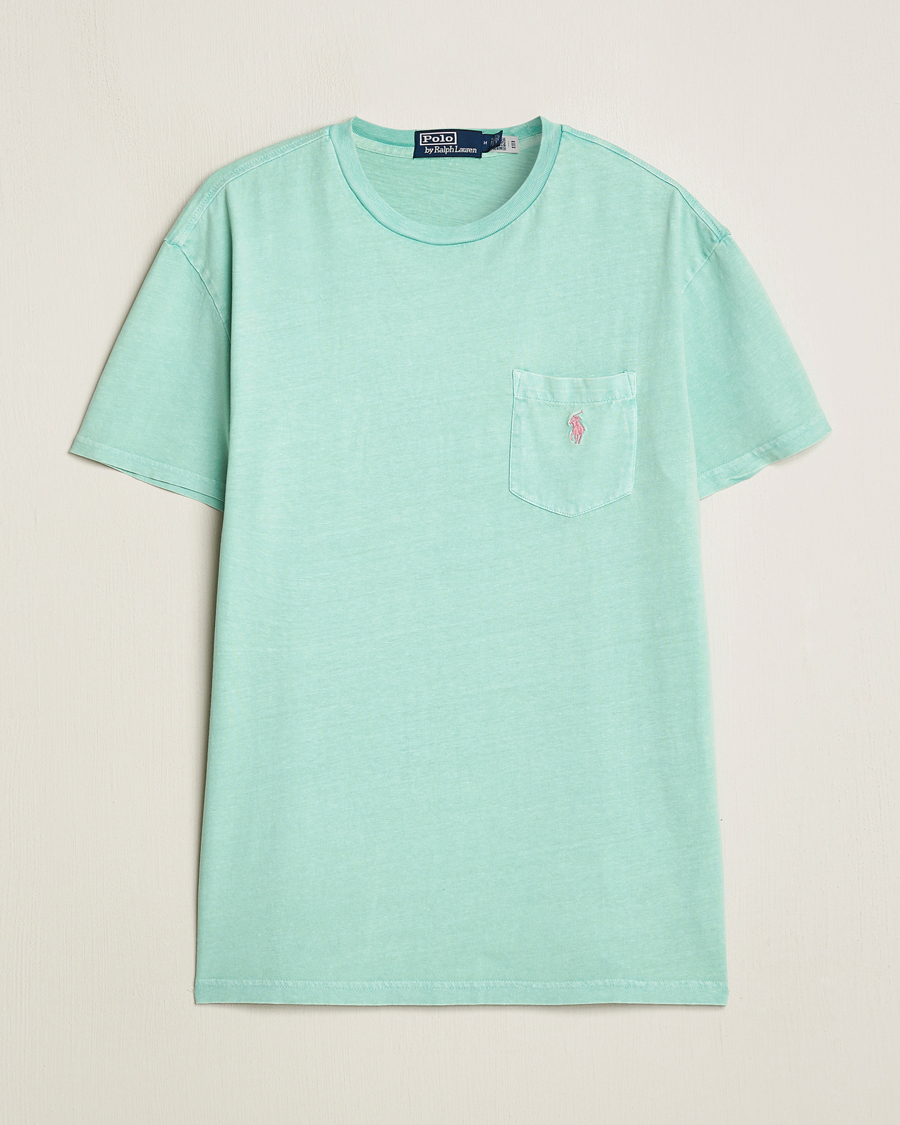 Herr | T-Shirts | Polo Ralph Lauren | Cotton Linen Crew Neck T-Shirt Celadon