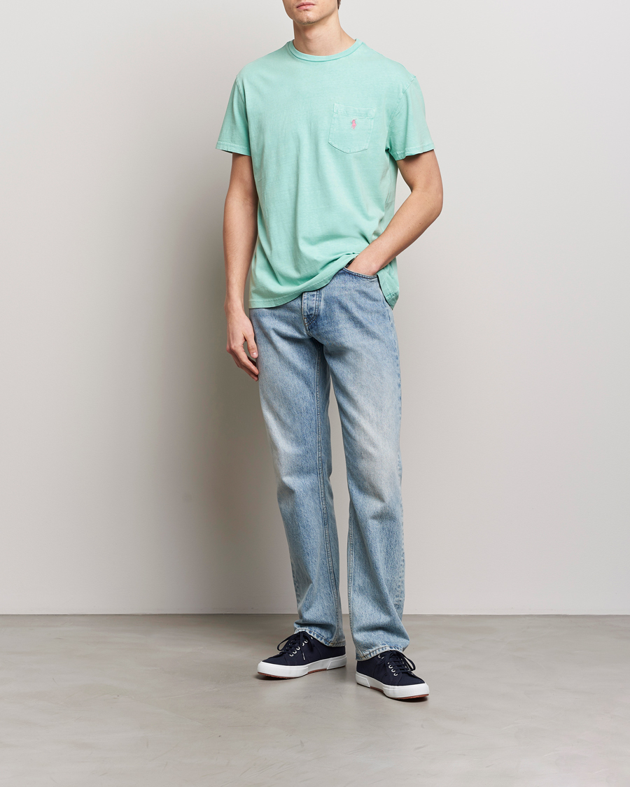Herr | T-Shirts | Polo Ralph Lauren | Cotton Linen Crew Neck T-Shirt Celadon