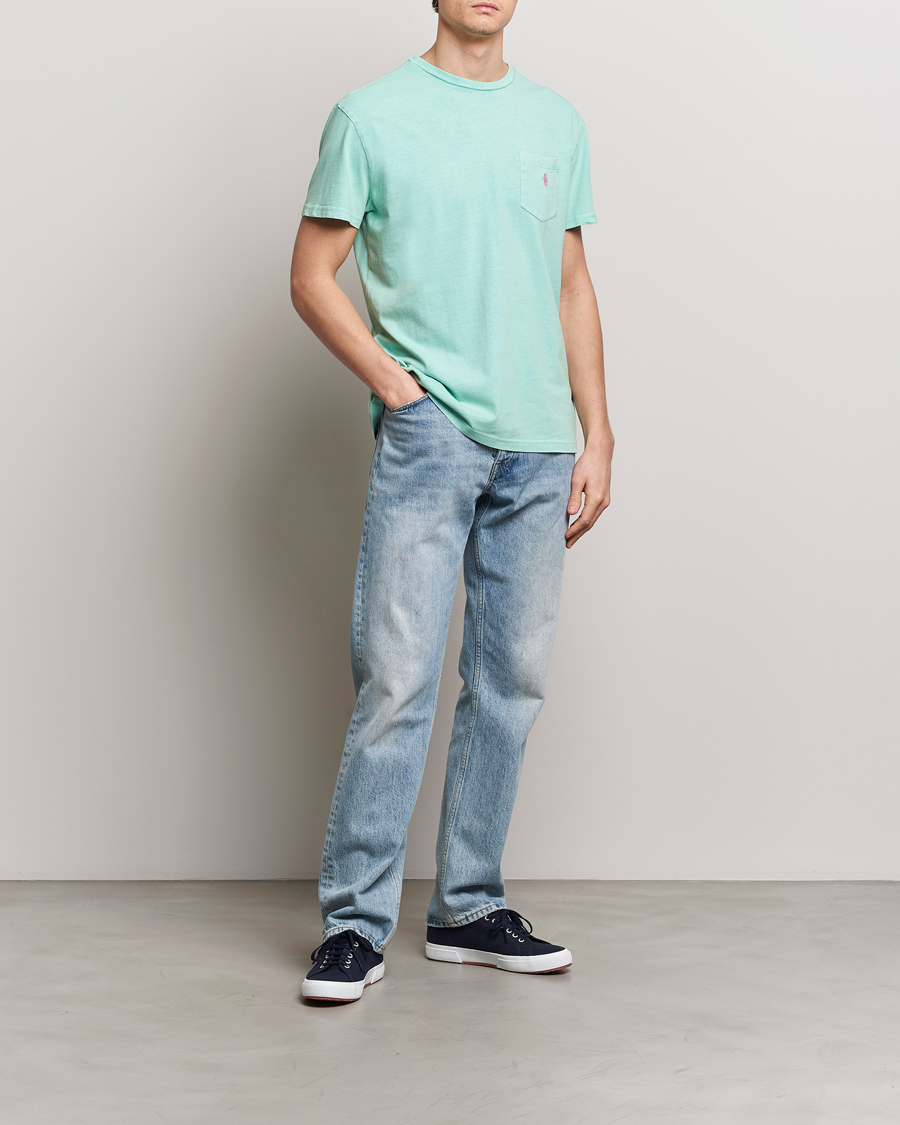 Herr | Lojalitetserbjudande | Polo Ralph Lauren | Cotton Linen Crew Neck T-Shirt Celadon