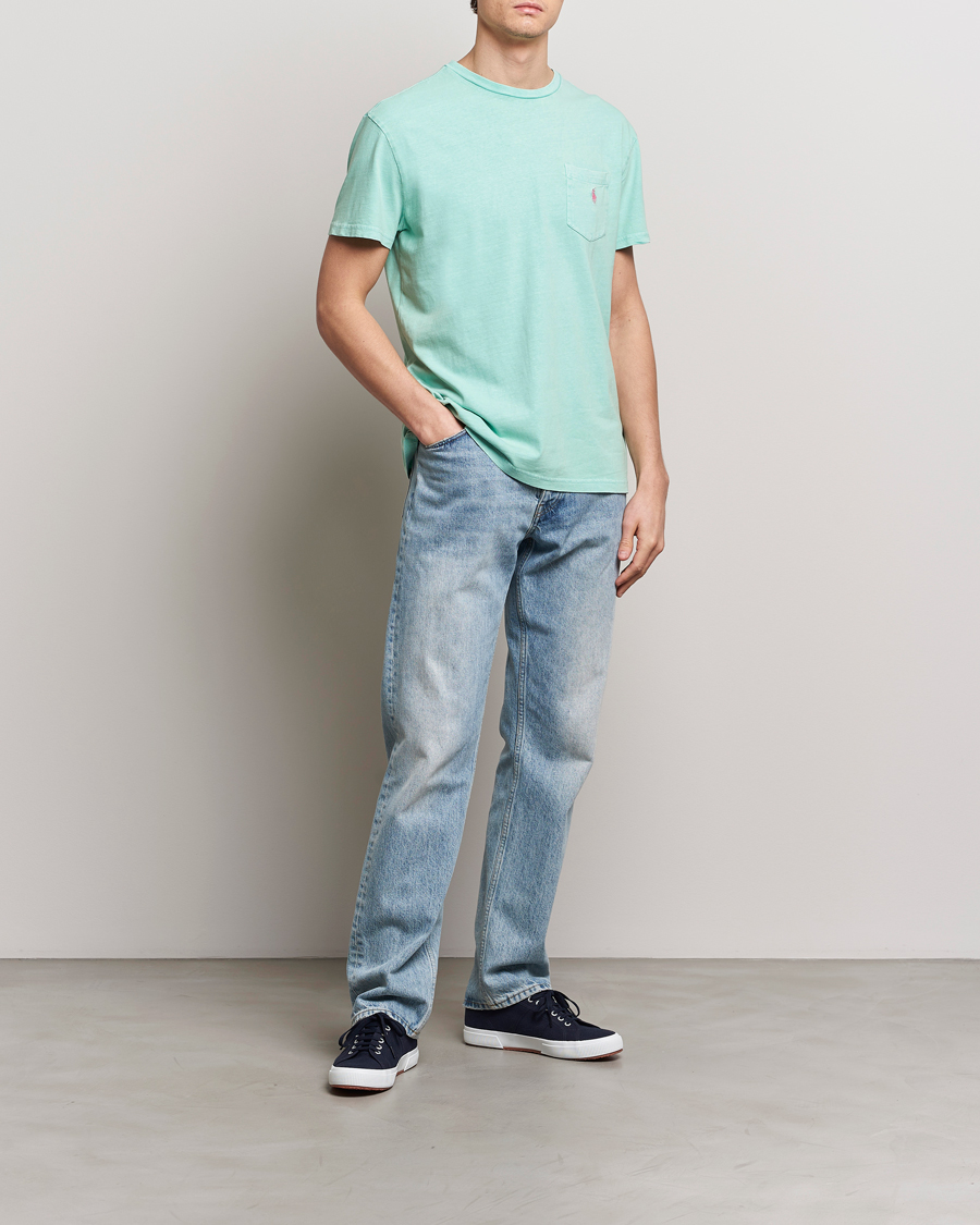 Herr | Senast inkommet | Polo Ralph Lauren | Cotton Linen Crew Neck T-Shirt Celadon