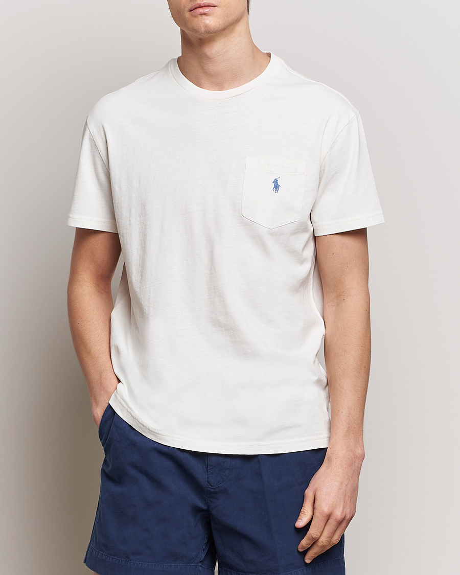 Herr | Kläder | Polo Ralph Lauren | Cotton Linen Crew Neck T-Shirt Ceramic White