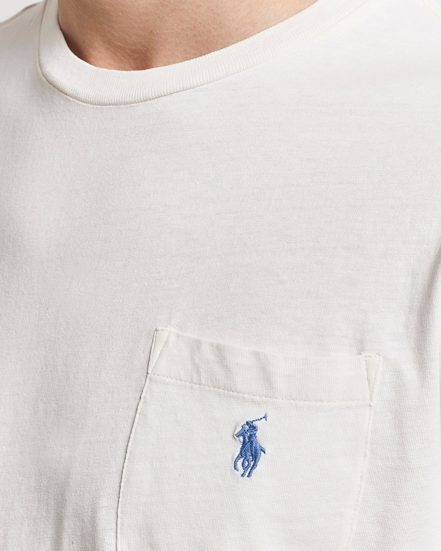 Herr | T-Shirts | Polo Ralph Lauren | Cotton Linen Crew Neck T-Shirt Ceramic White