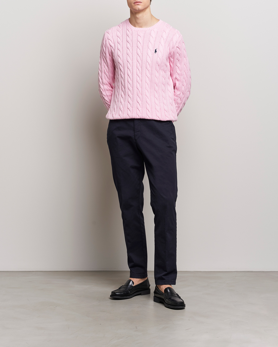 Herr | Tröjor | Polo Ralph Lauren | Cotton Cable Pullover Carmel Pink