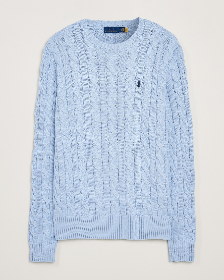 Herr | Tröjor | Polo Ralph Lauren | Cotton Cable Pullover Blue Hyacinth