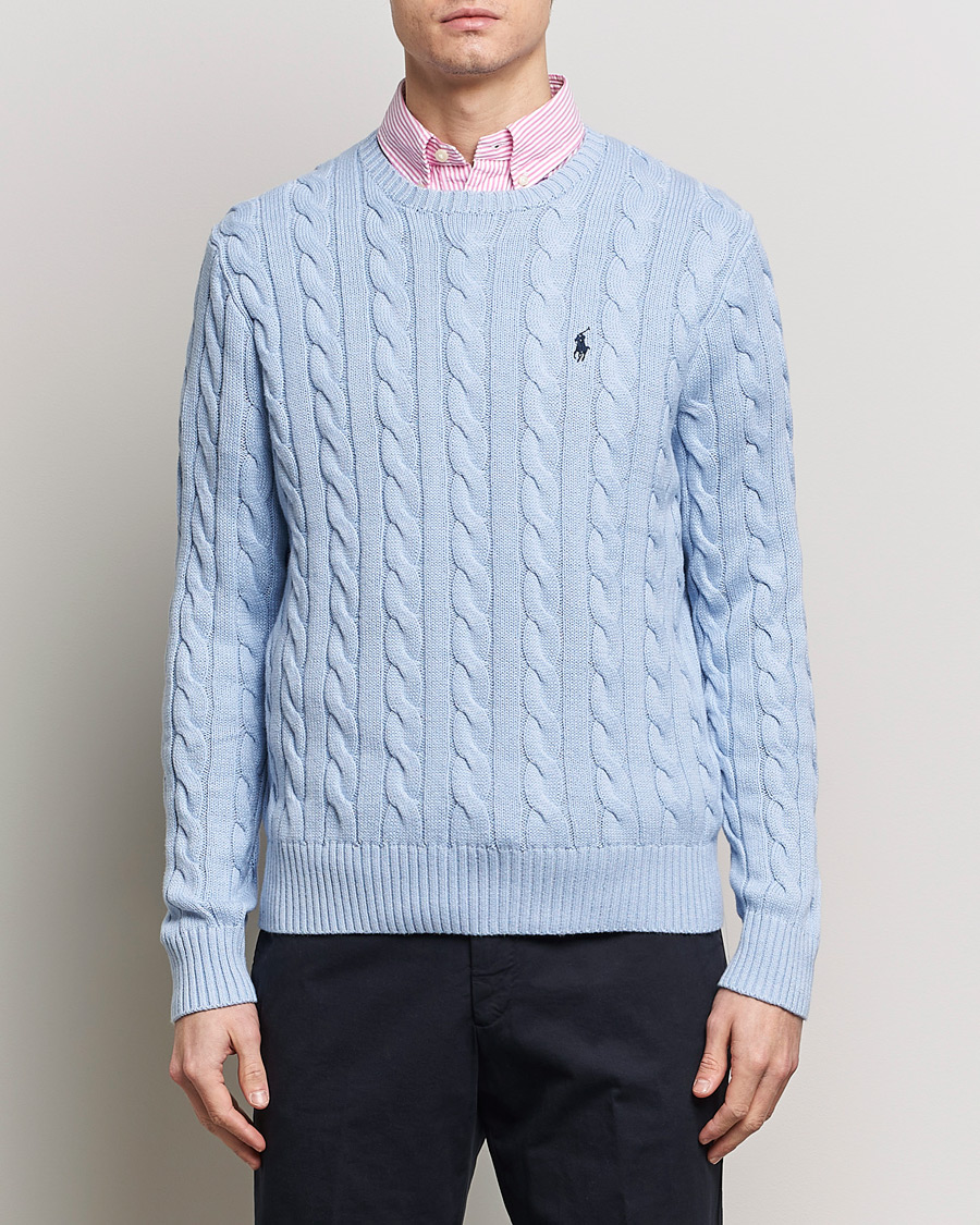 Herr | Tröjor | Polo Ralph Lauren | Cotton Cable Pullover Blue Hyacinth