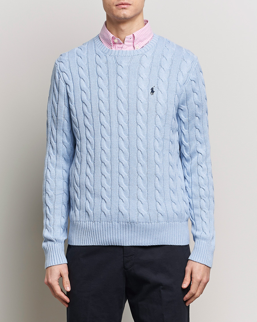 Herr | Lojalitetserbjudande | Polo Ralph Lauren | Cotton Cable Pullover Blue Hyacinth