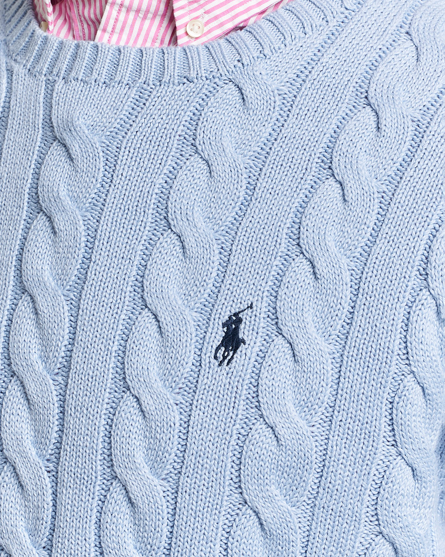 Herr | Tröjor | Polo Ralph Lauren | Cotton Cable Pullover Blue Hyacinth