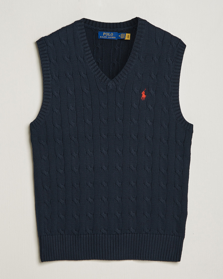 Herr | Tröjor | Polo Ralph Lauren | Cotton Cable Vest Hunter Navy