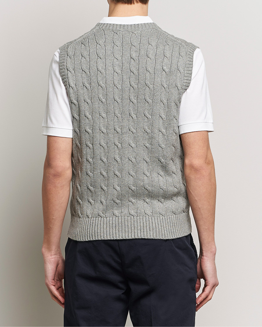 Herr | Tröjor | Polo Ralph Lauren | Cotton Cable Vest Fawn Grey Heather