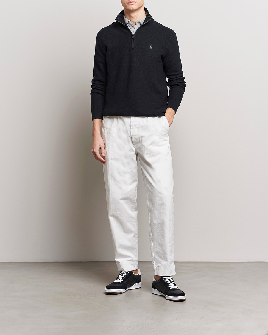 Herr | Tröjor | Polo Ralph Lauren | Textured Half Zip Polo Black