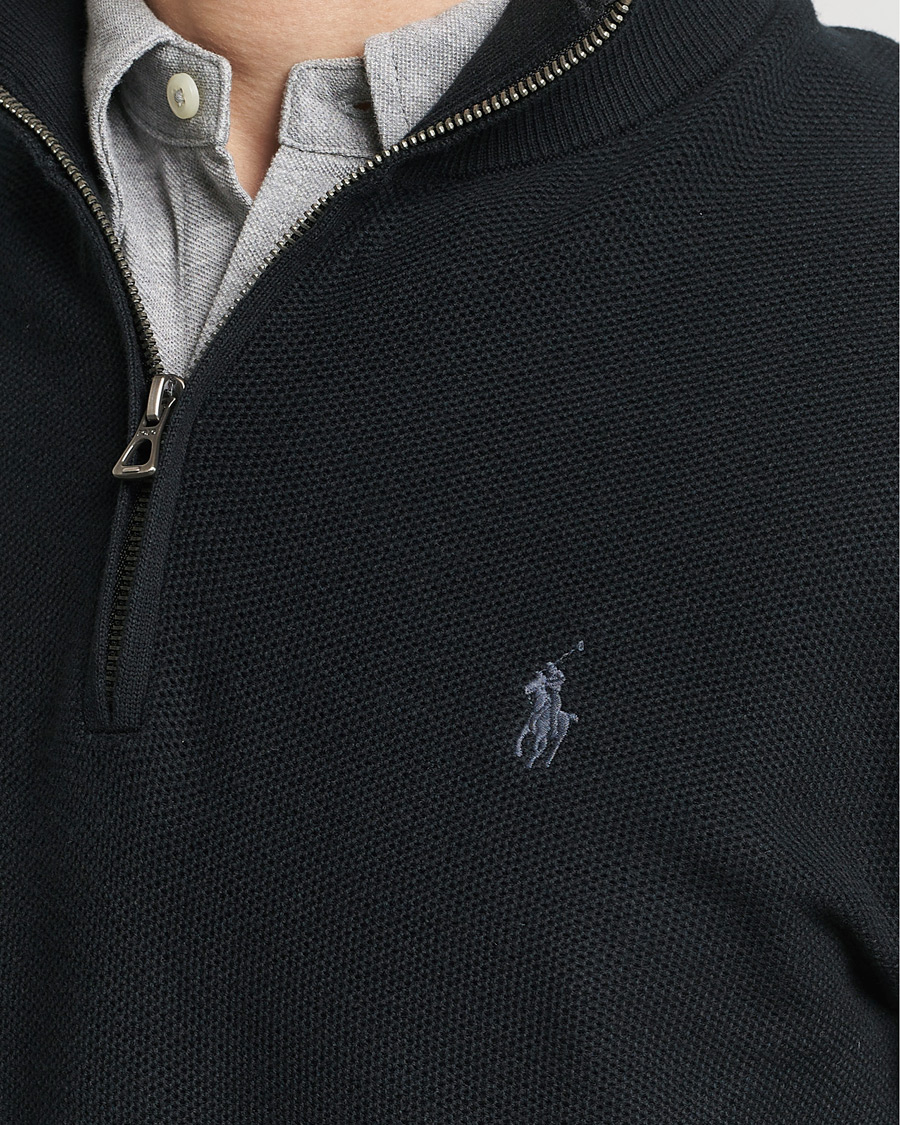 Herr | Tröjor | Polo Ralph Lauren | Textured Half Zip Polo Black
