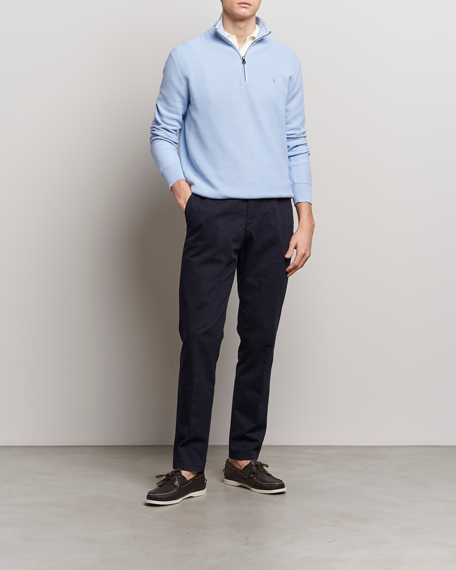 Herr | Tröjor | Polo Ralph Lauren | Textured Half-Zip Blue Hyacinth