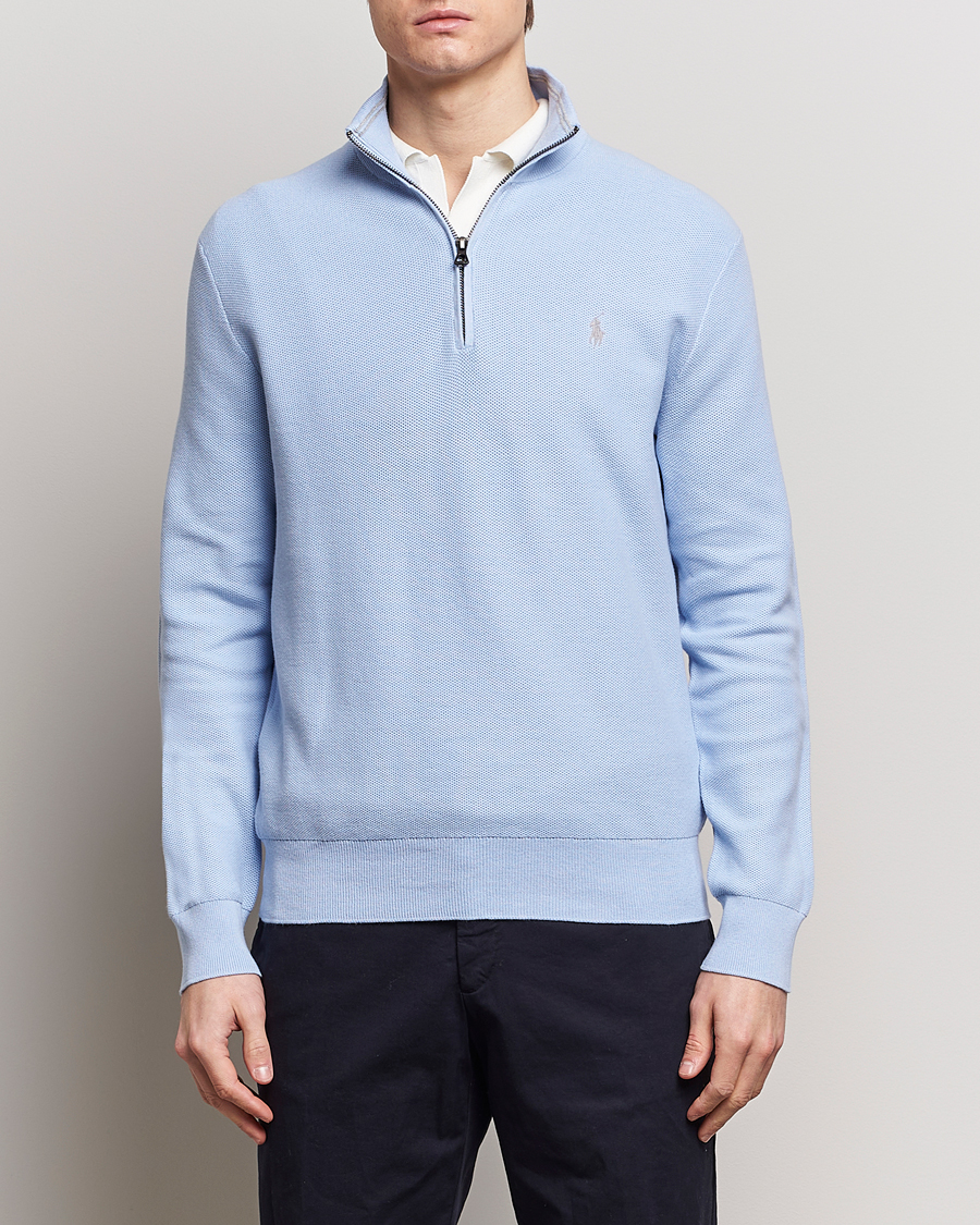 Herr | Tröjor | Polo Ralph Lauren | Textured Half-Zip Blue Hyacinth