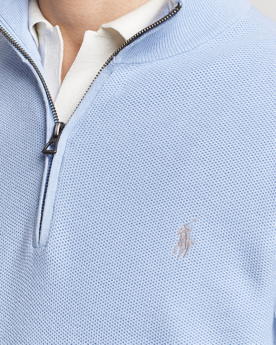 Herr | Tröjor | Polo Ralph Lauren | Textured Half-Zip Blue Hyacinth