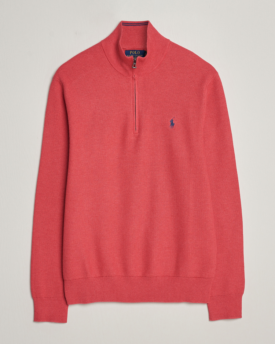 Herr | Tröjor | Polo Ralph Lauren | Textured Half Zip Nantucket Red Heather