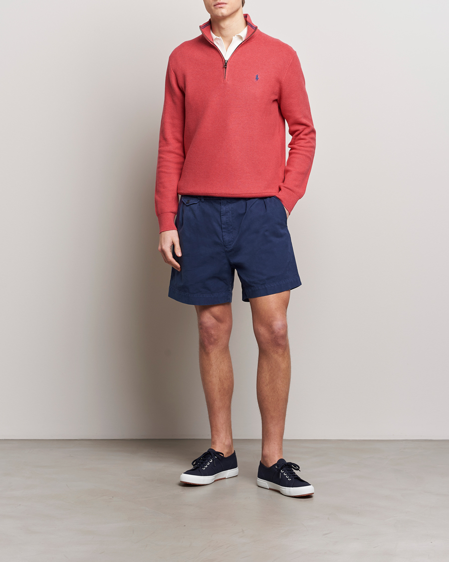 Herr | Tröjor | Polo Ralph Lauren | Textured Half Zip Nantucket Red Heather