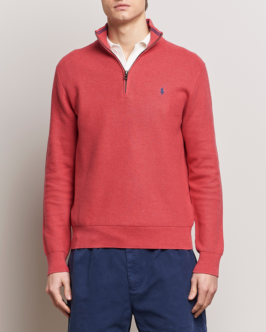 Herr | Tröjor | Polo Ralph Lauren | Textured Half Zip Nantucket Red Heather