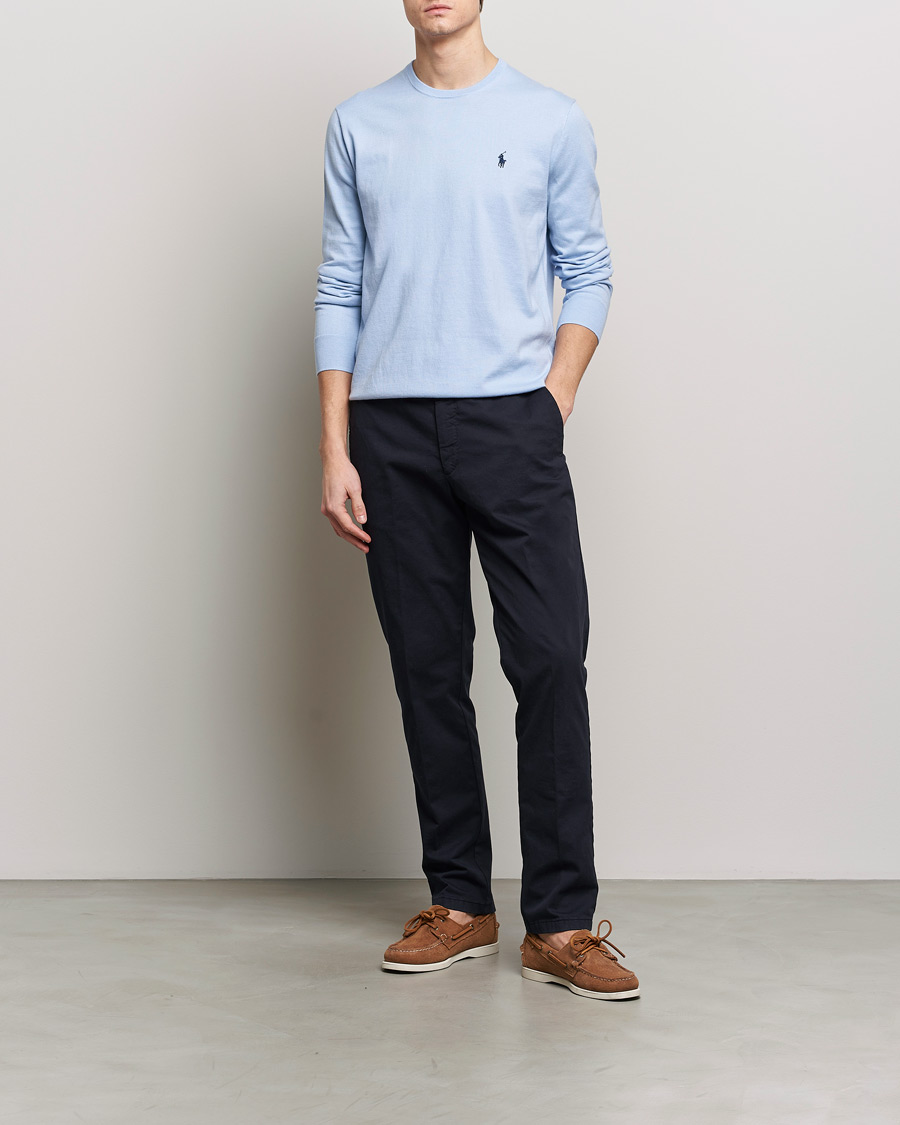 Herr | Tröjor | Polo Ralph Lauren | Cotton Crew Neck Sweater Blue Hyacinth