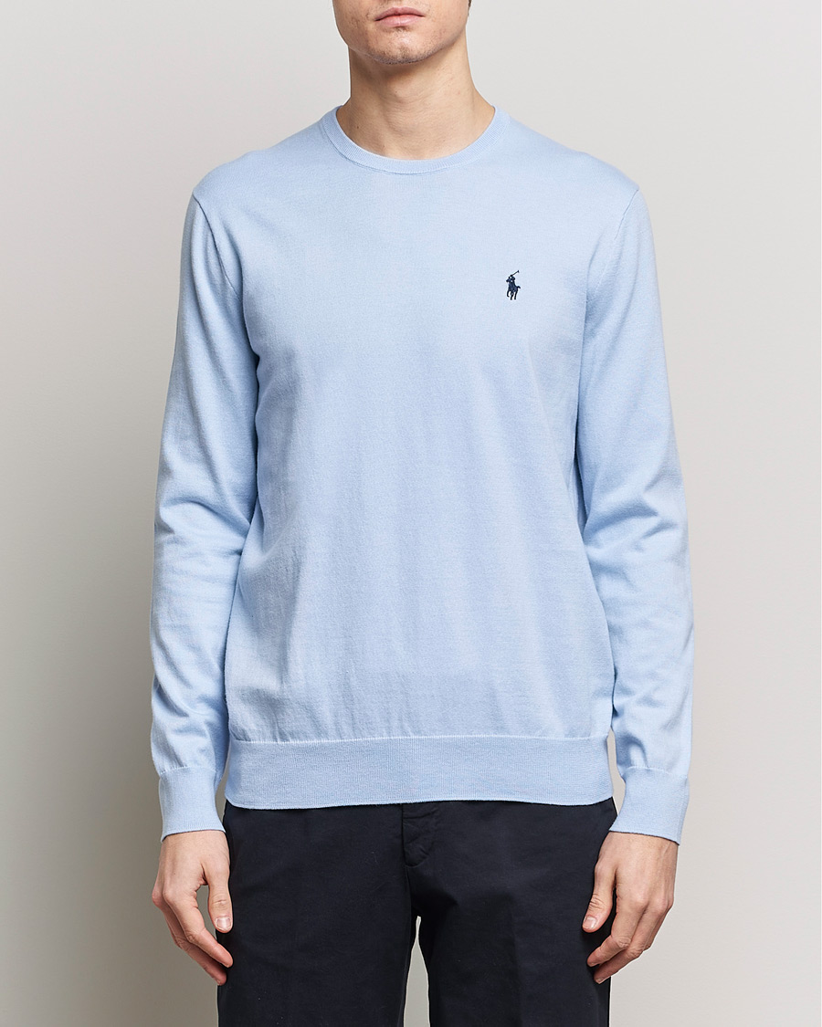 Herr | Rea kläder | Polo Ralph Lauren | Cotton Crew Neck Sweater Blue Hyacinth