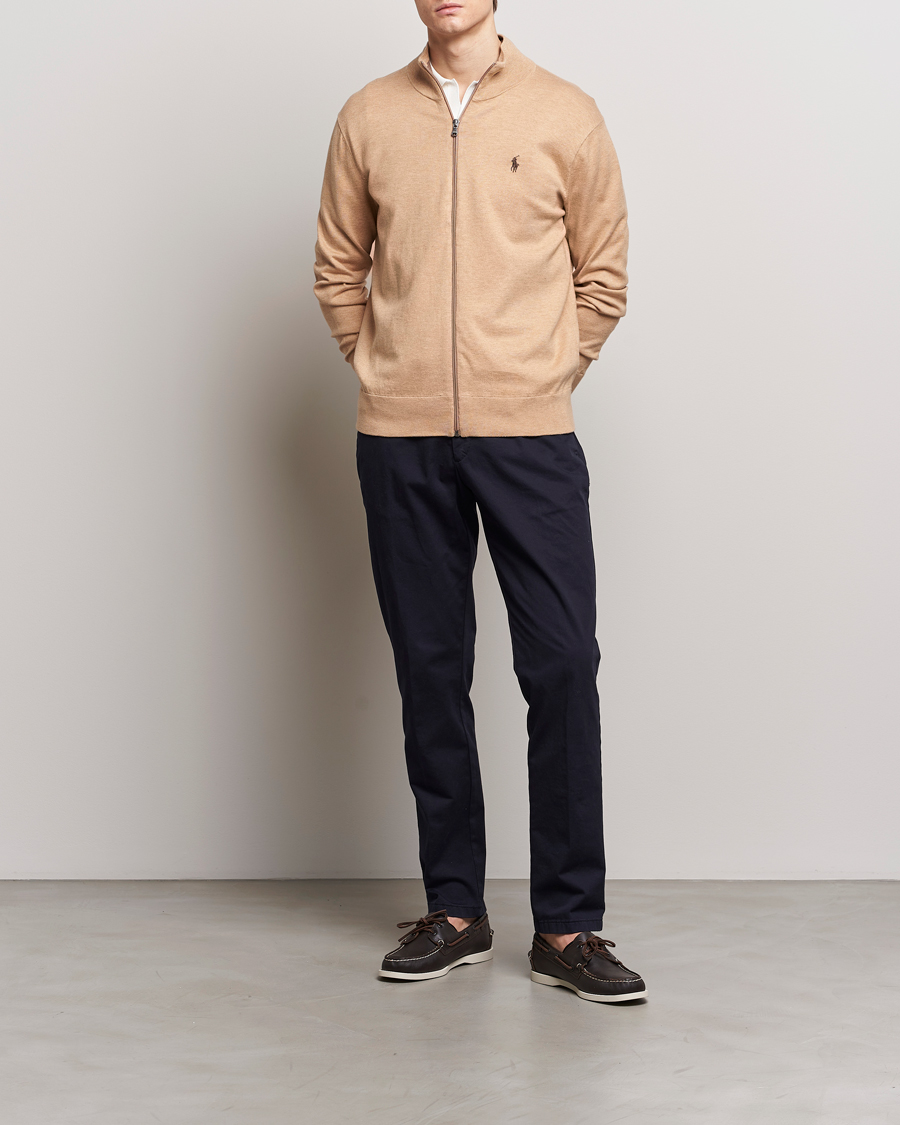 Herr | Tröjor | Polo Ralph Lauren | Cotton Full-Zip Camel Melange