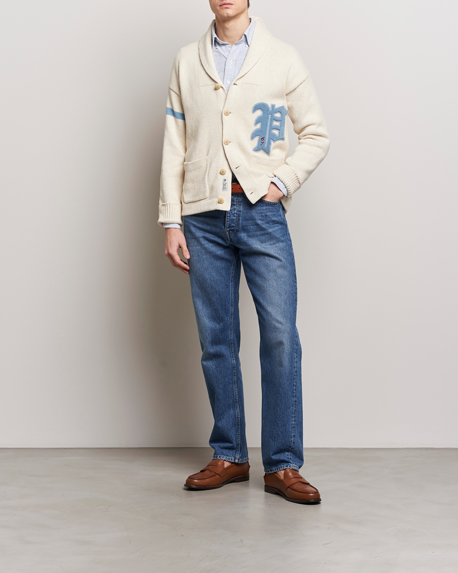 Herr | Tröjor | Polo Ralph Lauren | Cotton/Linen Shawl Collar Cardigan Andover Cream