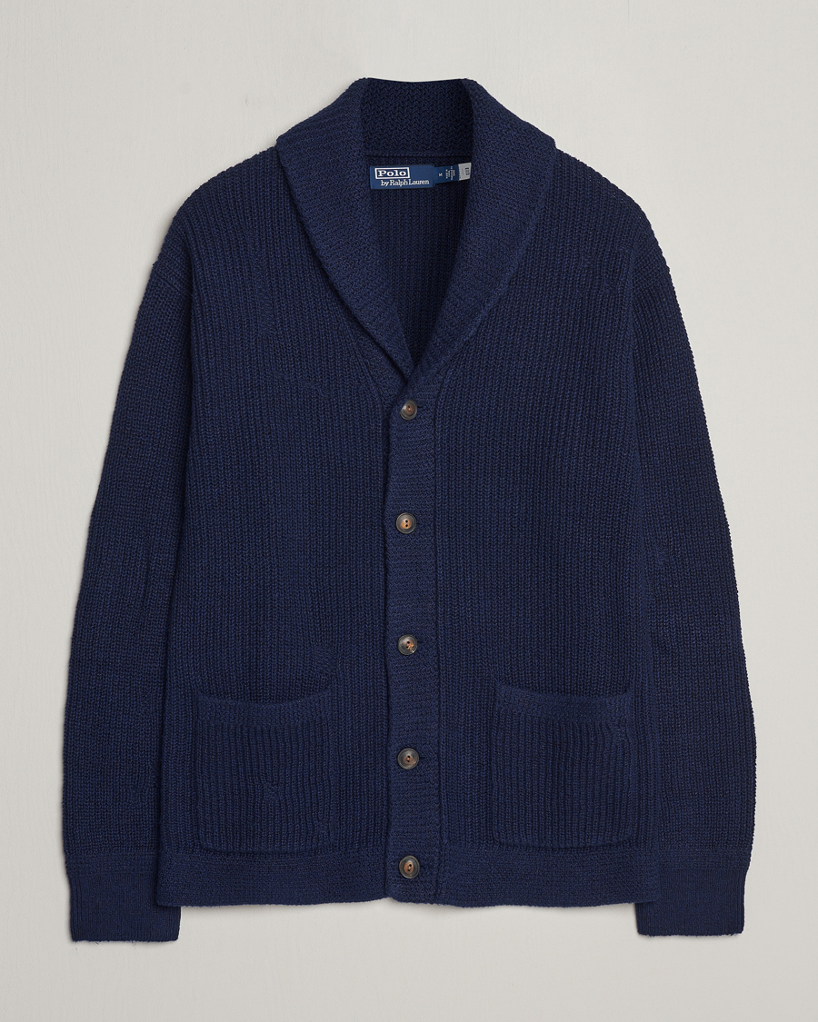 Herr | Tröjor | Polo Ralph Lauren | Cotton/Linen Shawl Collar Cardigan Bright Navy