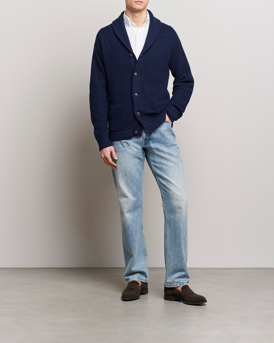 Herr | Tröjor | Polo Ralph Lauren | Cotton/Linen Shawl Collar Cardigan Bright Navy