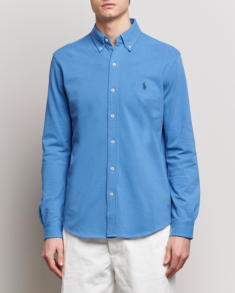 Herr | Casual | Polo Ralph Lauren | Featherweight Mesh Shirt New England Blue