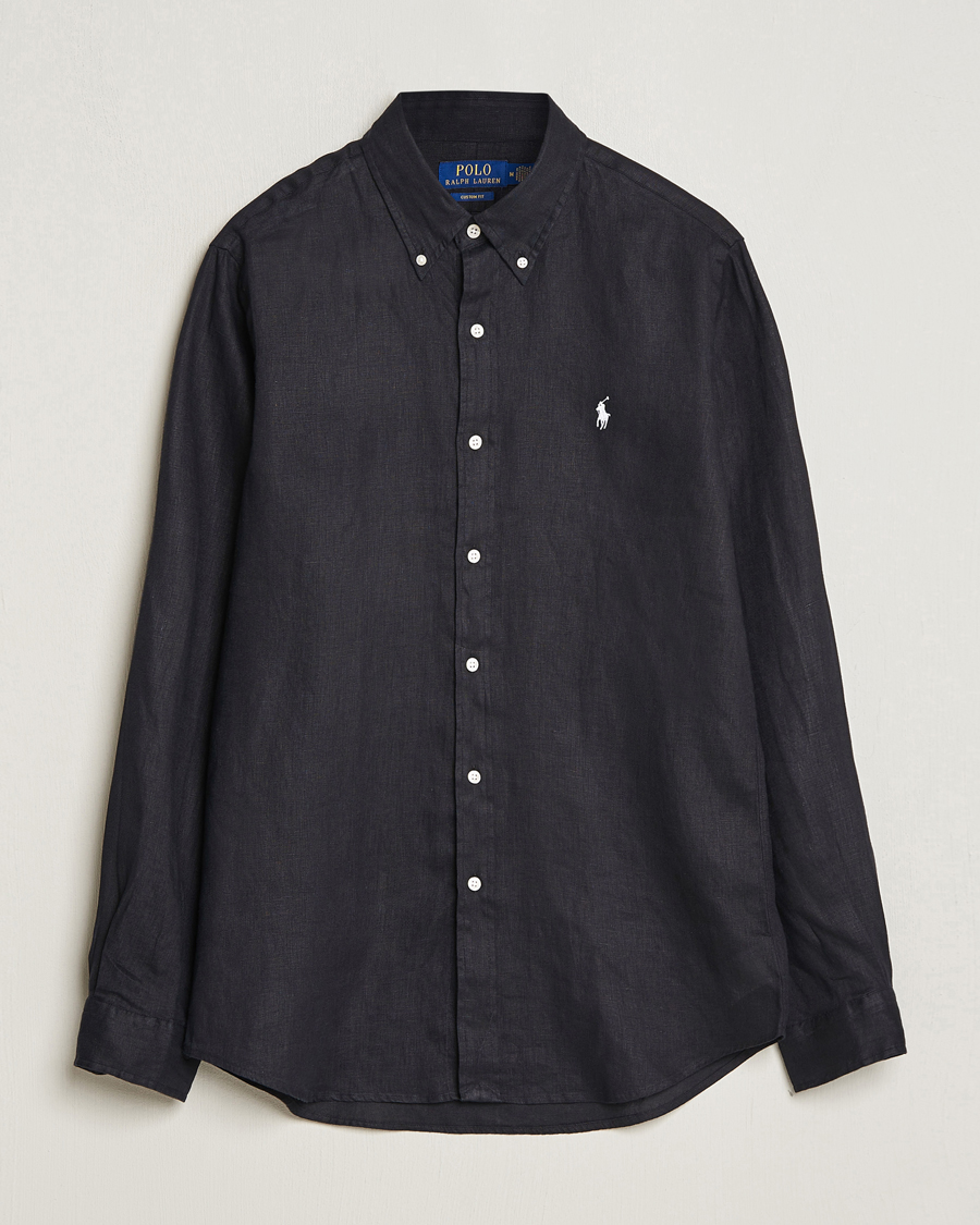 Herr | Skjortor | Polo Ralph Lauren | Custom Fit Linen Button Down Polo Black