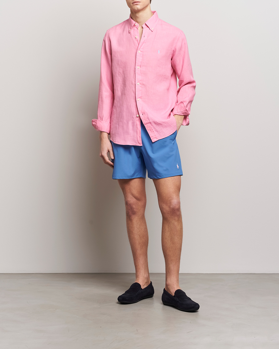 Herr | Skjortor | Polo Ralph Lauren | Custom Fit Linen Button Down Florida Pink