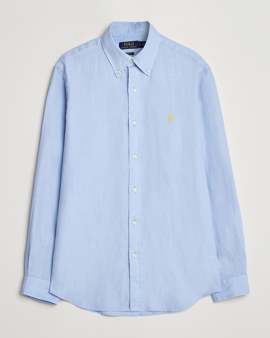 Herr | Skjortor | Polo Ralph Lauren | Custom Fit Linen Button Down Blue Hyacinth