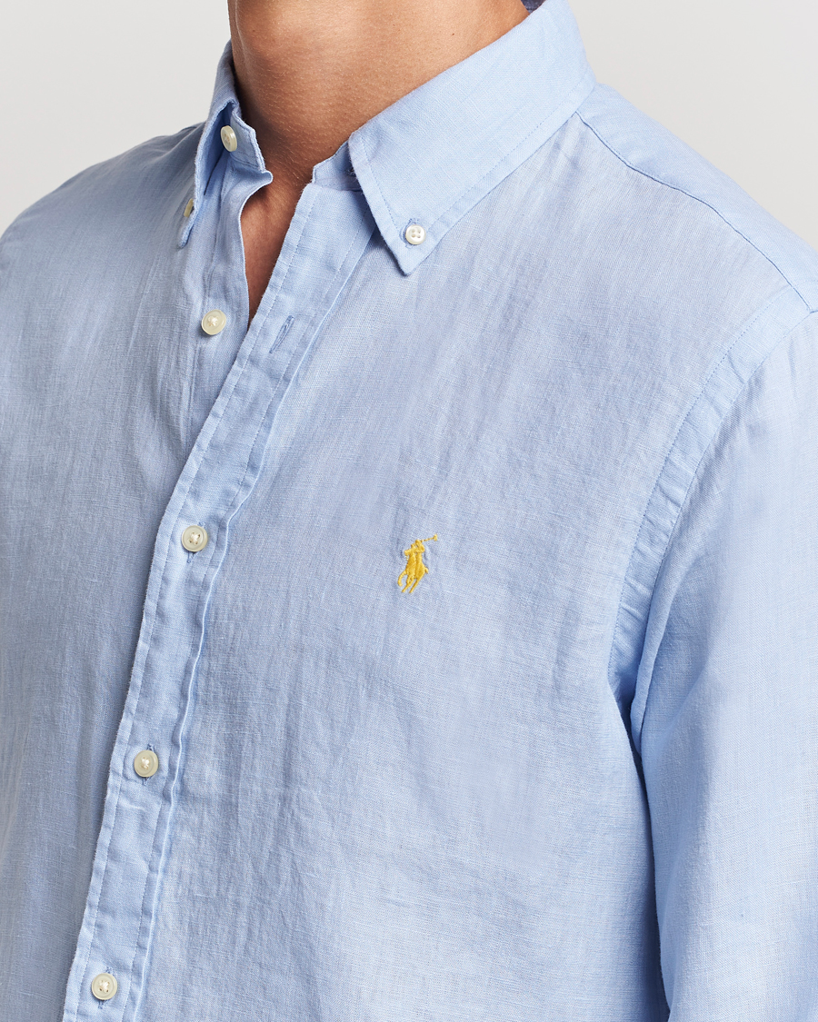 Herr | Skjortor | Polo Ralph Lauren | Custom Fit Linen Button Down Blue Hyacinth