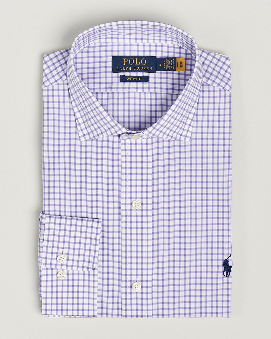 Herr | Skjortor | Polo Ralph Lauren | Custom Fit Poplin Shirt Purple/White