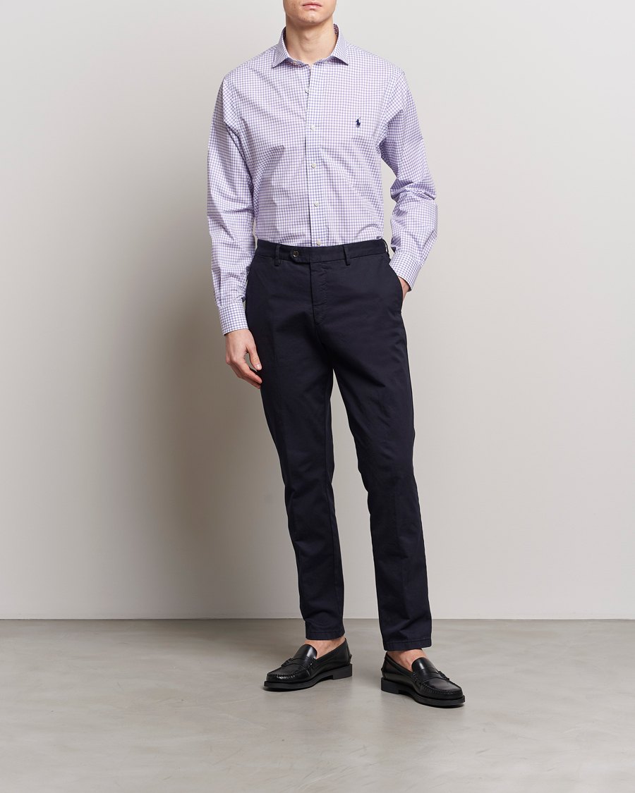 Herr |  | Polo Ralph Lauren | Custom Fit Poplin Shirt Purple/White