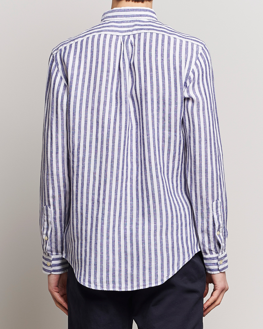 Herr | Skjortor | Polo Ralph Lauren | Custom Fit Striped Linen Shirt Blue/White