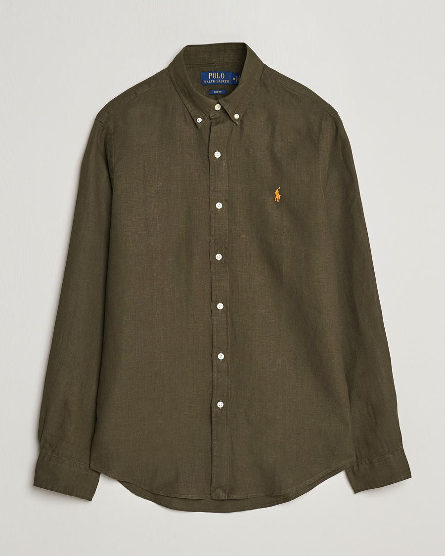Herr | Skjortor | Polo Ralph Lauren | Slim Fit Linen Button Down Shirt Armadillo