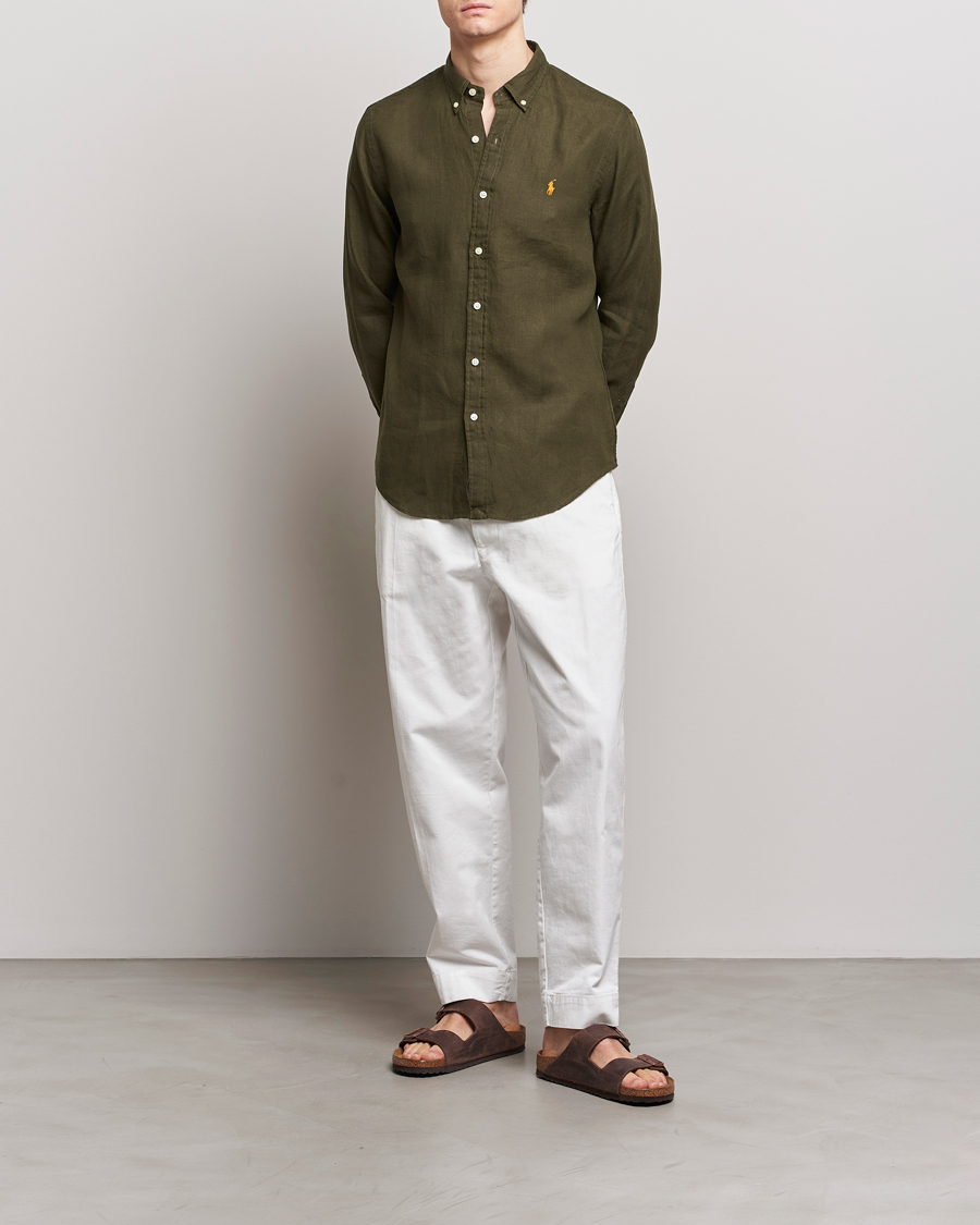 Herr | Skjortor | Polo Ralph Lauren | Slim Fit Linen Button Down Shirt Armadillo