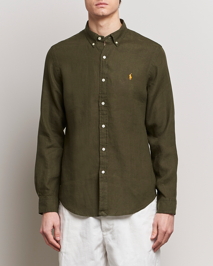 Herr | Summer | Polo Ralph Lauren | Slim Fit Linen Button Down Shirt Armadillo