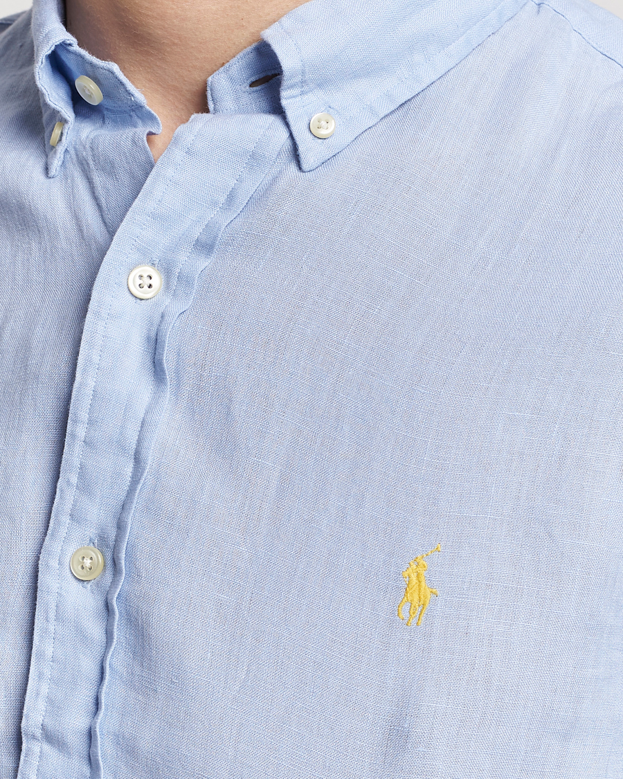 Herr | Skjortor | Polo Ralph Lauren | Slim Fit Linen Button Down Shirt Blue Hyacinth