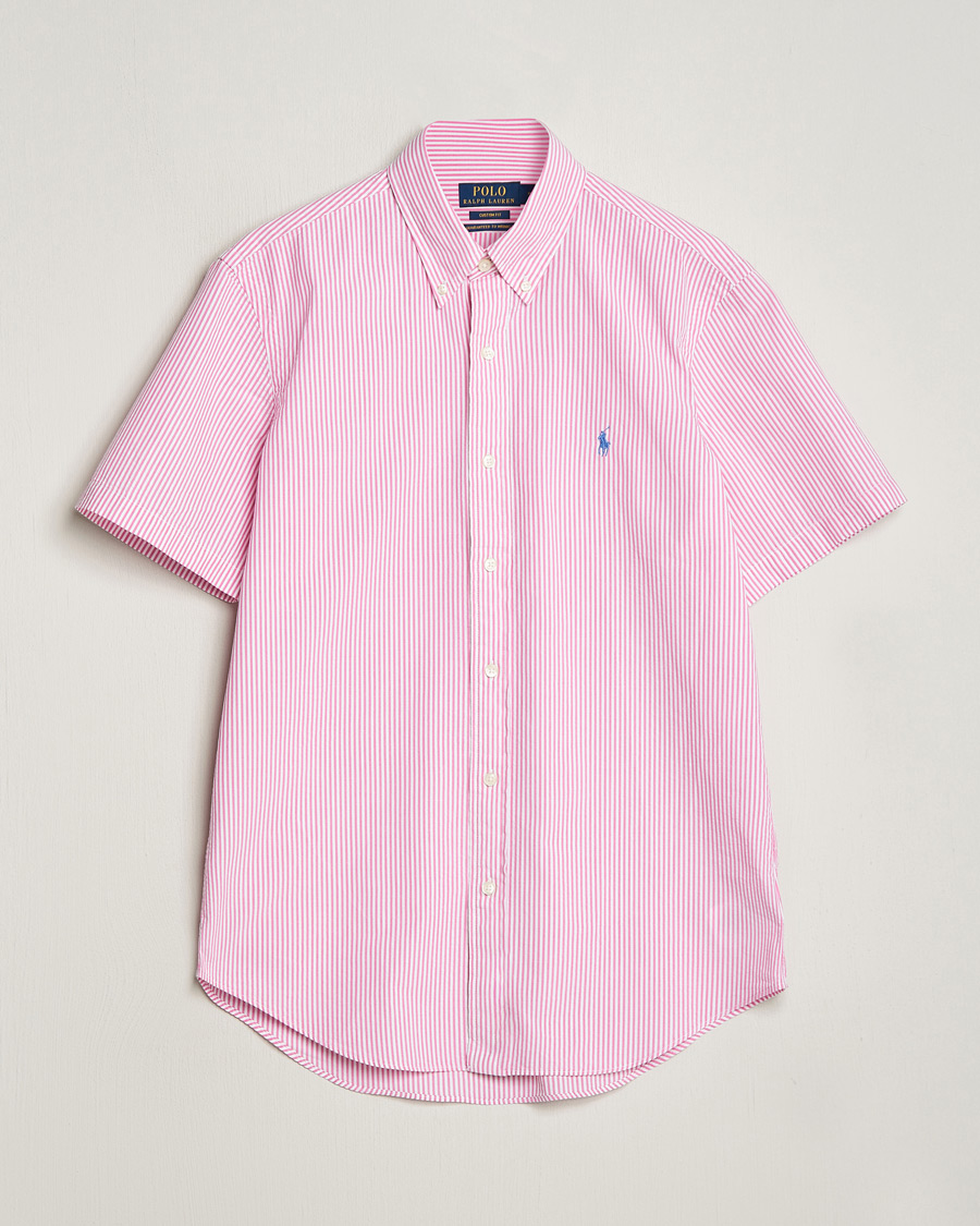 Herr | Skjortor | Polo Ralph Lauren | Seersucker Short Sleeve Striped Shirt Rose/White