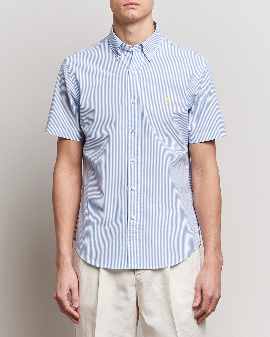 Herr | Polo Ralph Lauren | Polo Ralph Lauren | Seersucker Short Sleeve Striped Shirt Blue/White