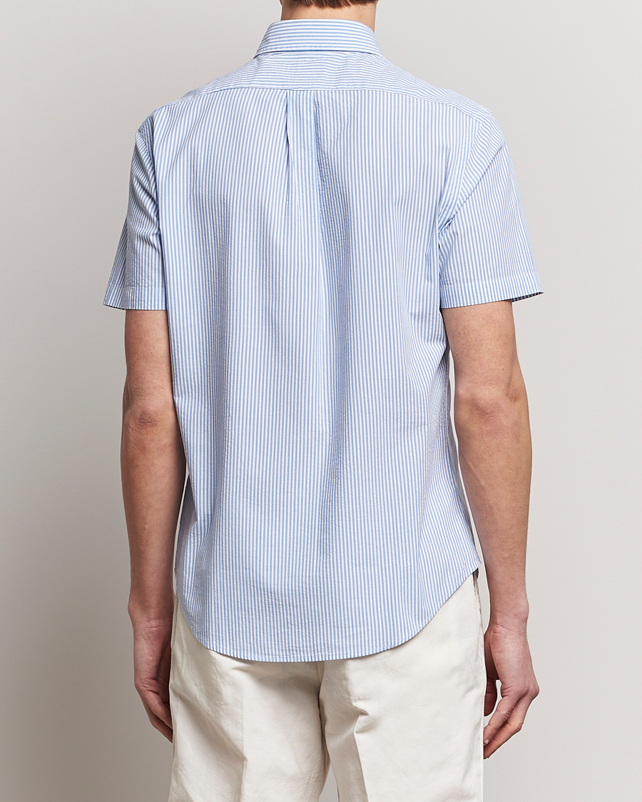 Herr | Skjortor | Polo Ralph Lauren | Seersucker Short Sleeve Striped Shirt Blue/White