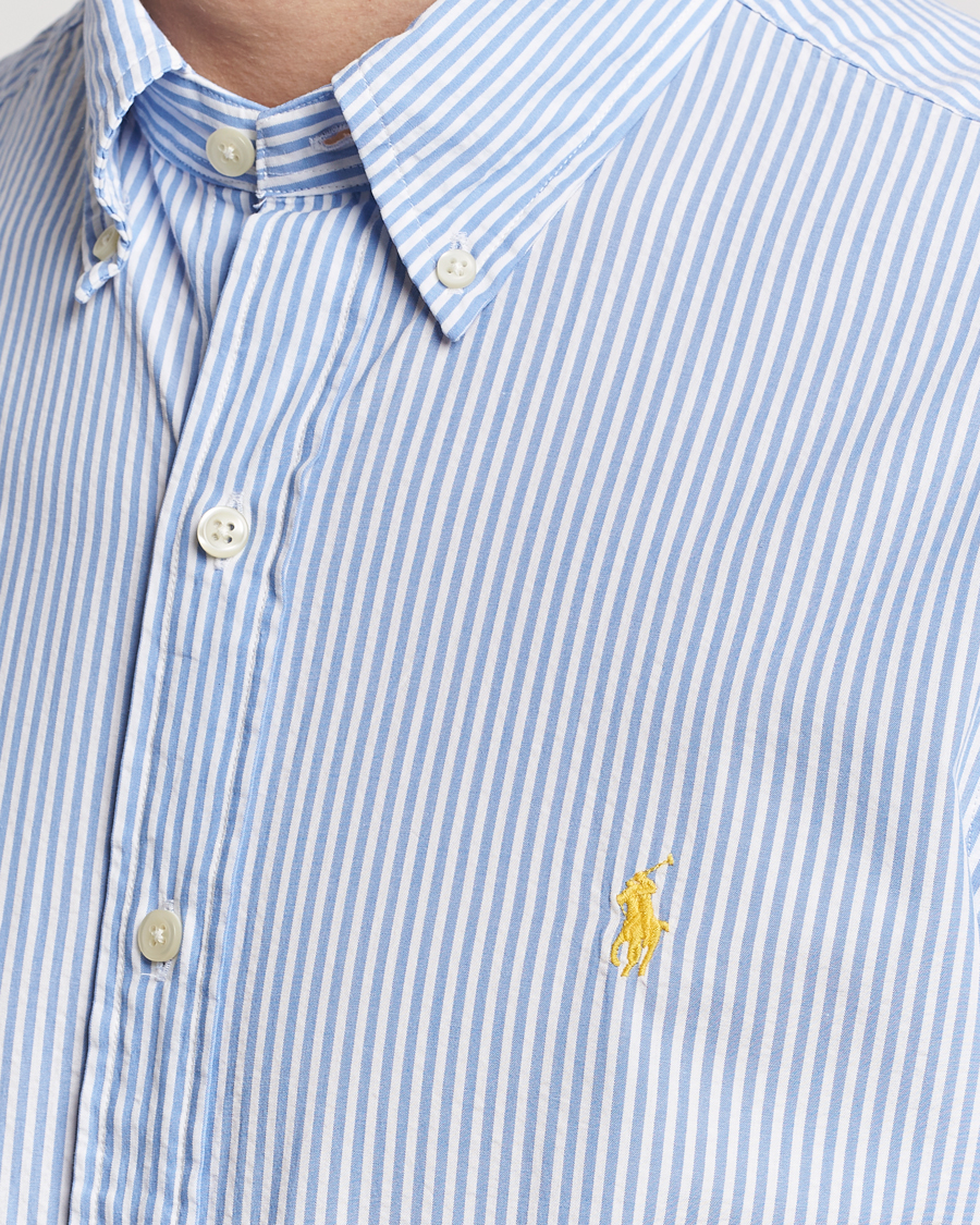 Herr | Skjortor | Polo Ralph Lauren | Seersucker Short Sleeve Striped Shirt Blue/White