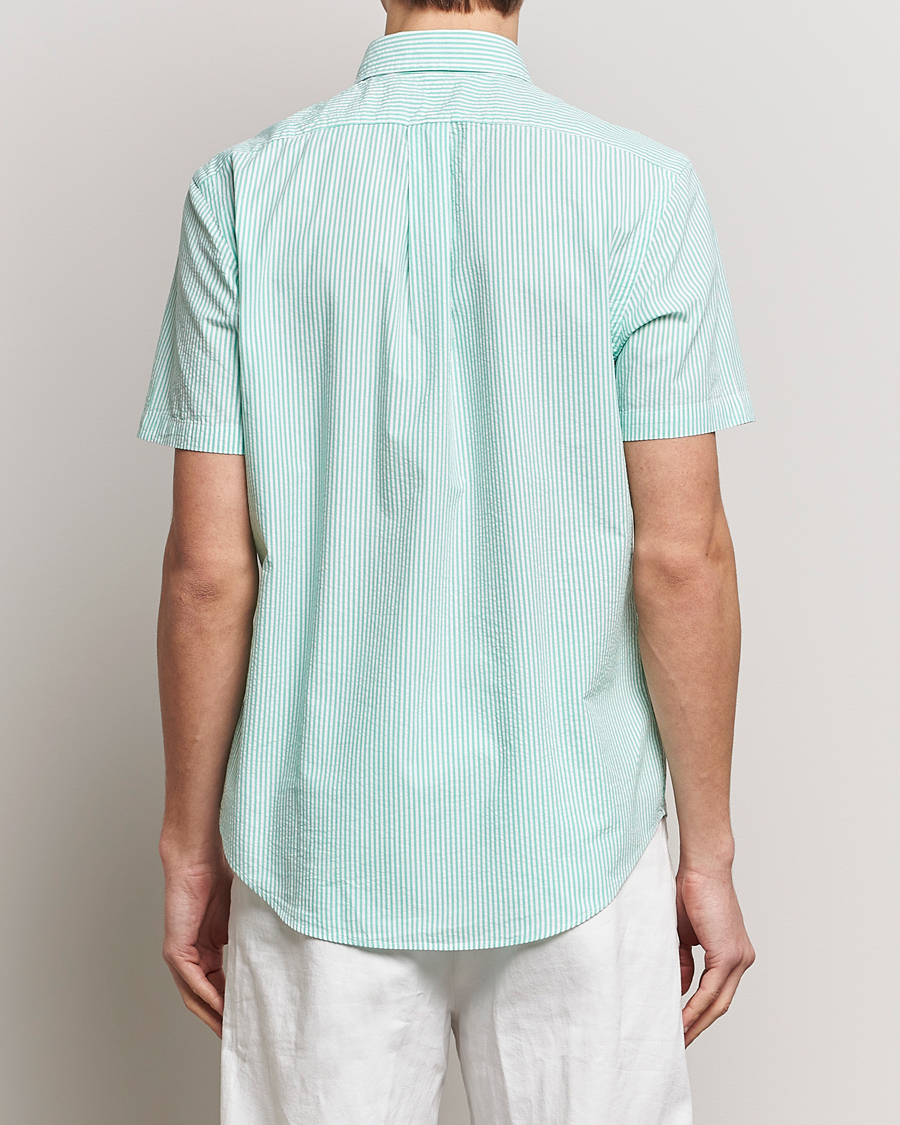 Herr | Skjortor | Polo Ralph Lauren | Seersucker Short Sleeve Striped Shirt Green/White