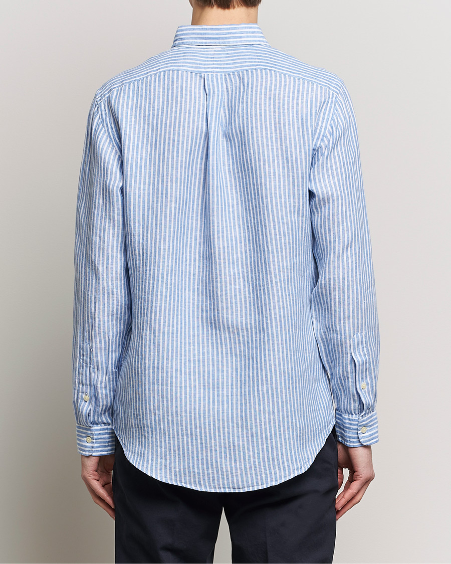 Herr | Skjortor | Polo Ralph Lauren | Custom Fit Striped Linen Shirt Blue/White