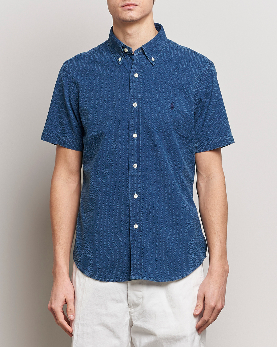 Herr | Casual | Polo Ralph Lauren | Seersucker Short Sleeve Shirt Dark Indigo