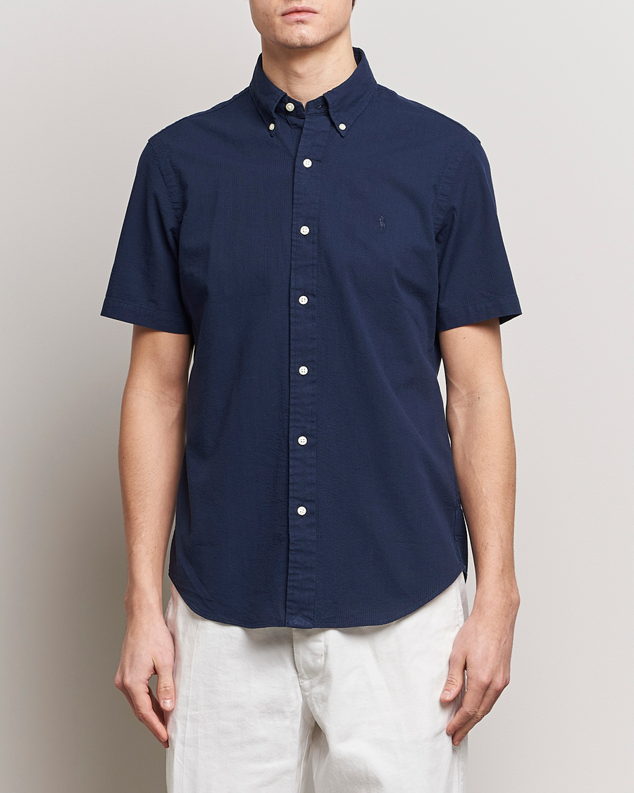 Herr | Skjortor | Polo Ralph Lauren | Seersucker Short Sleeve Shirt Astoria Navy