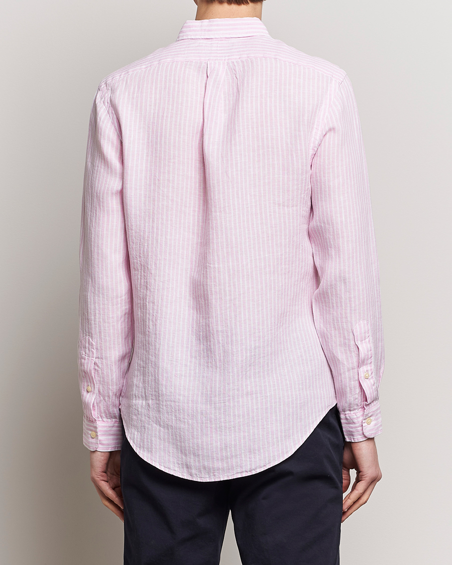 Herr | Skjortor | Polo Ralph Lauren | Slim Fit Striped Button Down Linen Shirt Pink/White
