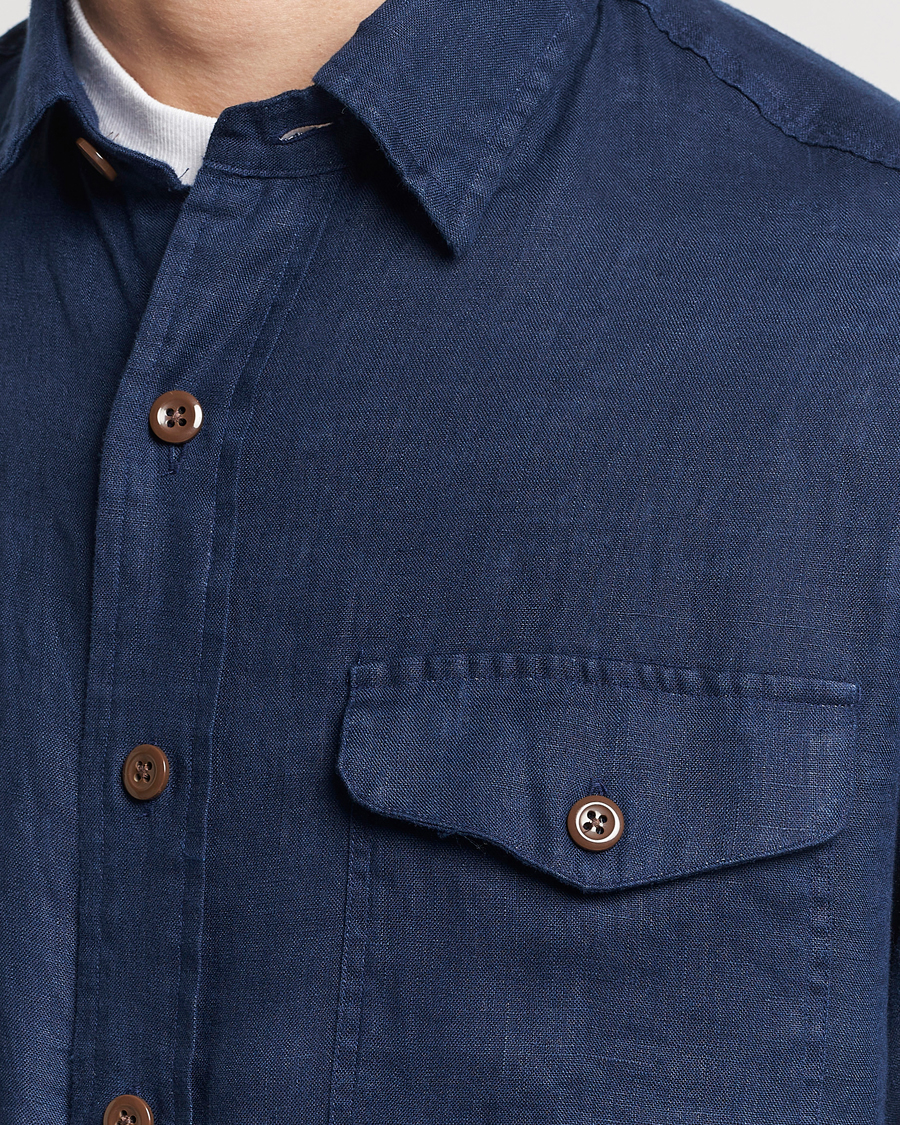 Herr | Skjortor | Polo Ralph Lauren | Linen Overshirt Newport Navy
