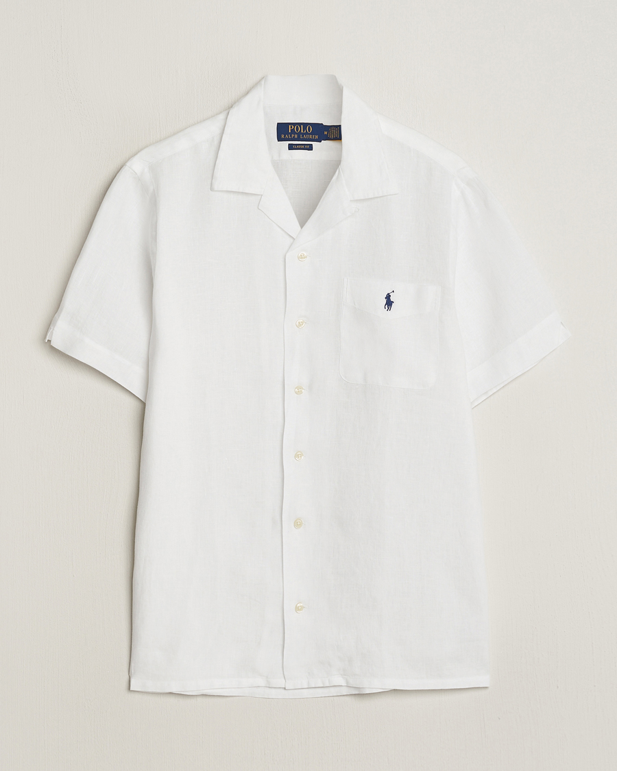 Herr | Skjortor | Polo Ralph Lauren | Linen Pocket Short Sleeve Shirt White
